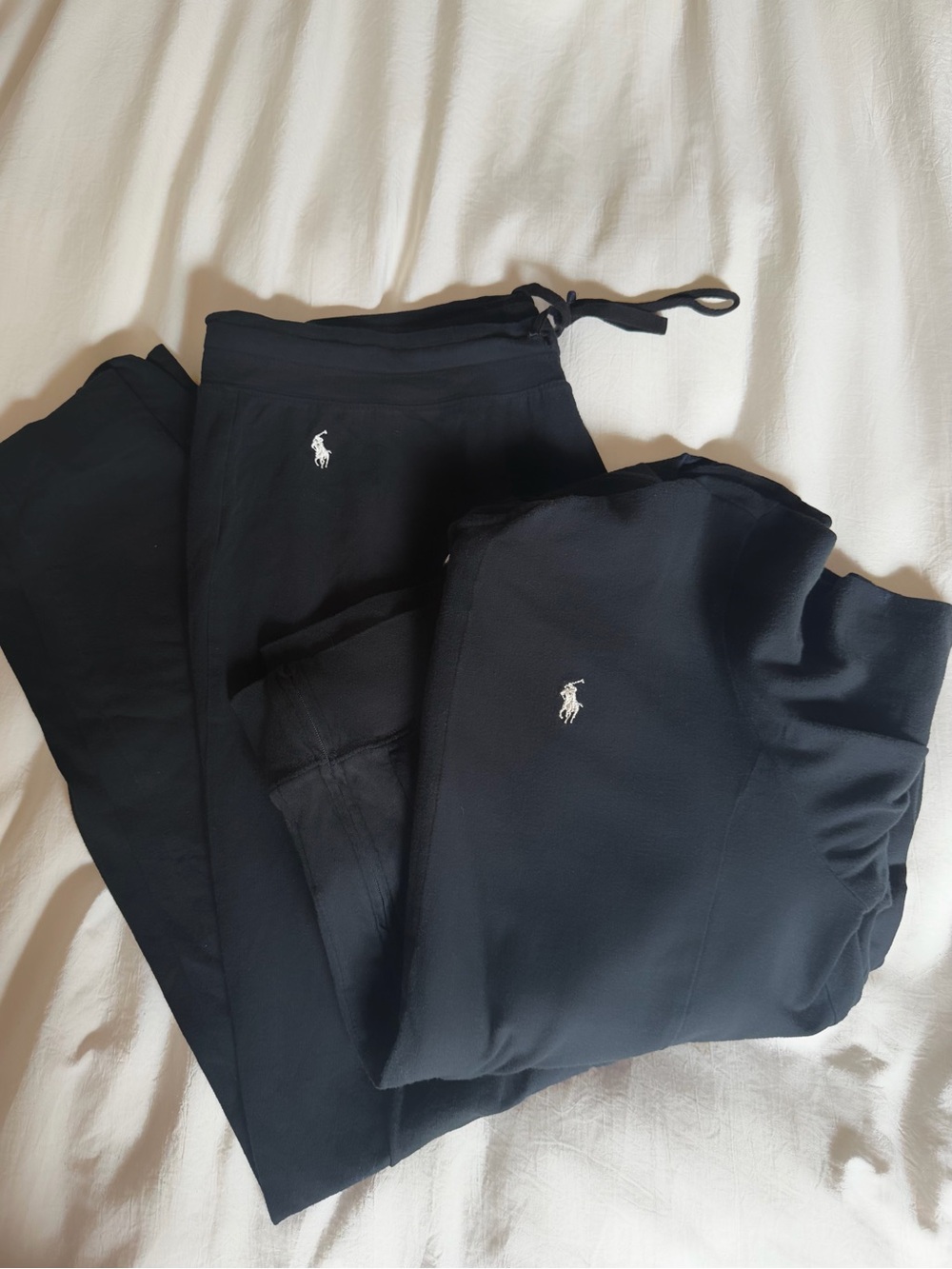 Ralph Lauren Black Jogger Sweatpants and Jacket set with White Polo Logo